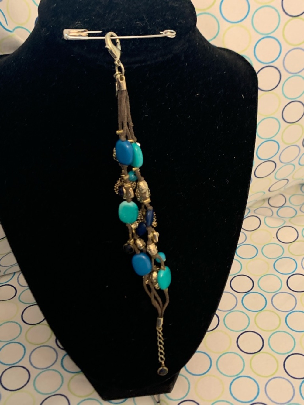 Express Turquoise & Deep Blue Beaded Multi-Strand Bracelet